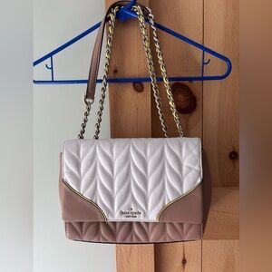 Kate Spade Tan and White Briar Lane Quilted Emelyn